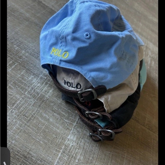 Polo Ralph Lauren Baseball Hat One Size Leather Adjustable Strap Back BUNDLE 5 - Picture 12 of 14